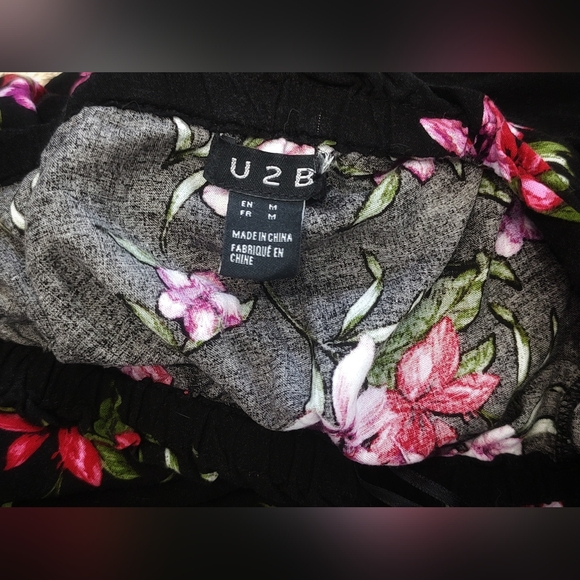 U2B Black Floral Strapless Hi Low Romper MD - Picture 12 of 13